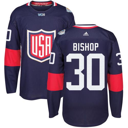 Team USA #30 Ben Bishop Navy Blue 2016 World Cup Stitched Youth NHL Jersey